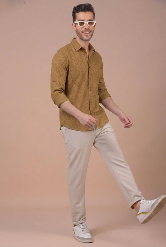 Printed Cotton – Camel shirt