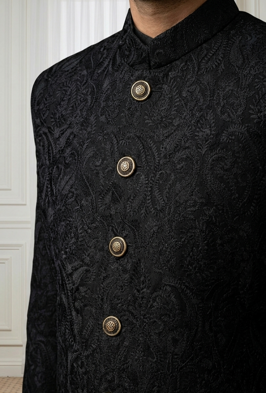 Qalaam – Premium Georgette Viscose Thread & Paisley Sherwani