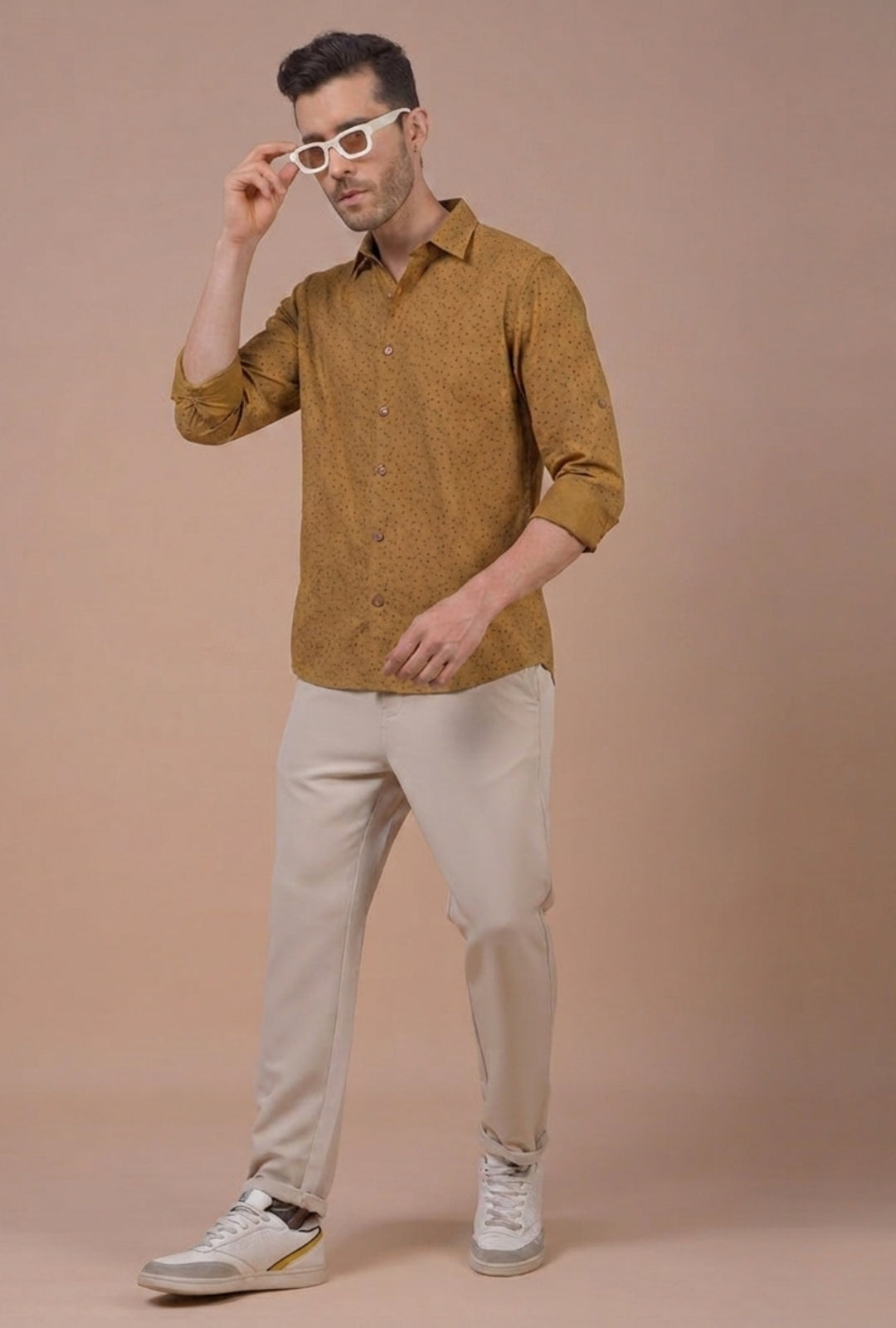 Printed Cotton – Camel shirt