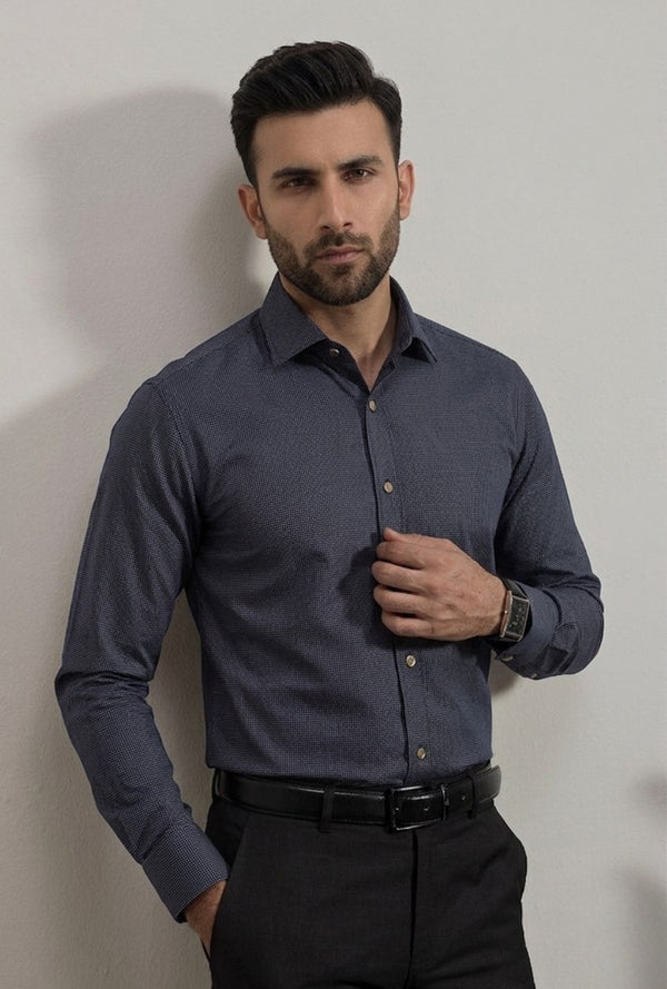 Black & Grey – Cotton Dobby Shirt