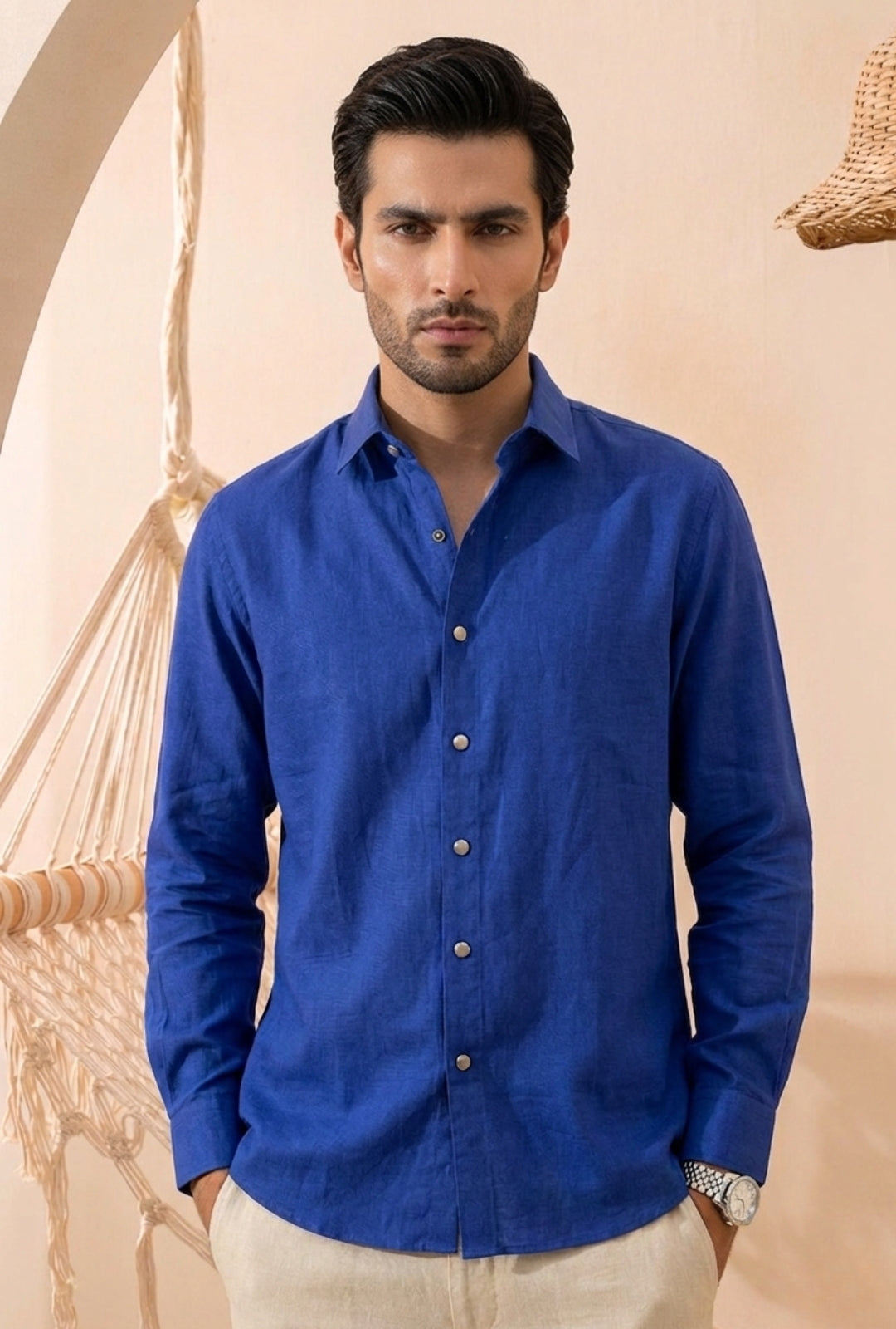 Cotton – Navy Blue Shirt