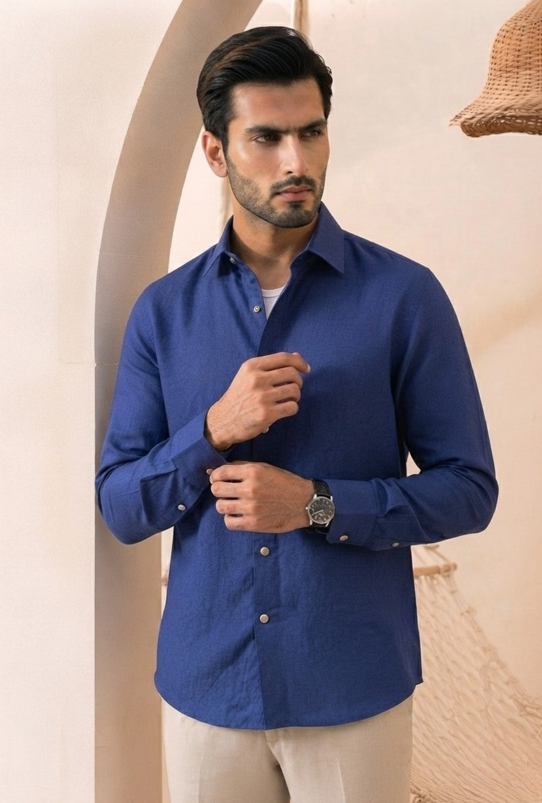 Cotton – Navy Blue Shirt