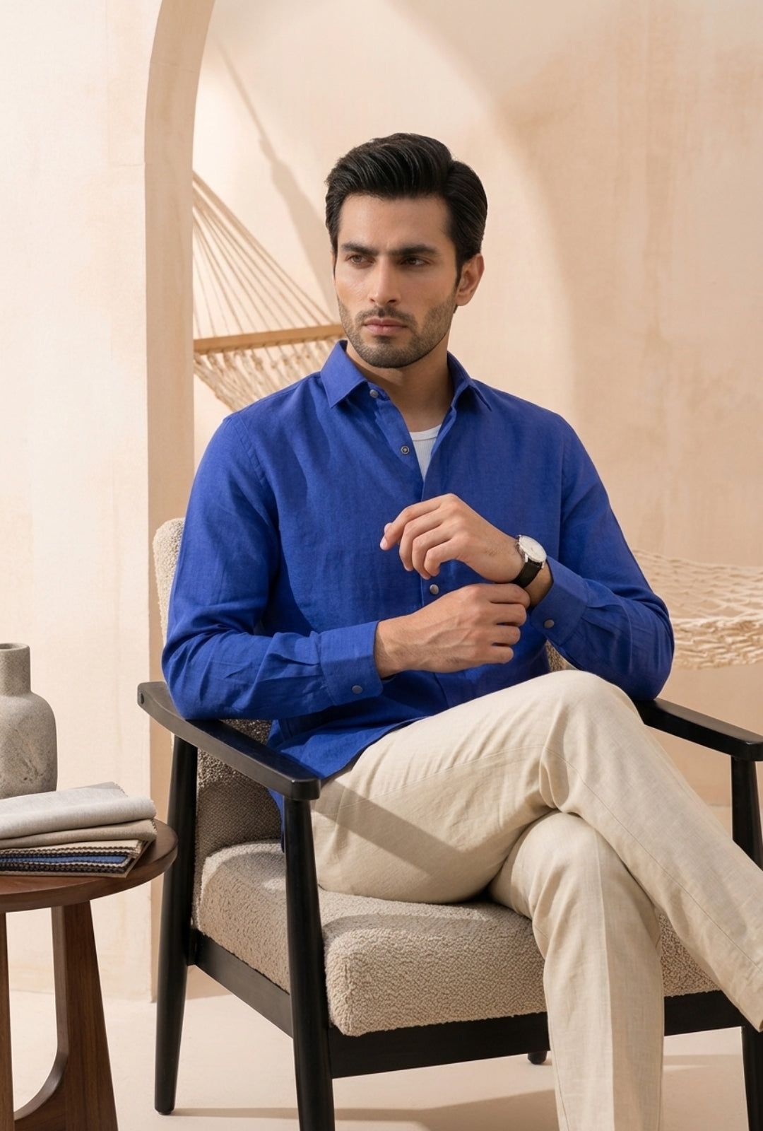 Cotton – Navy Blue Shirt
