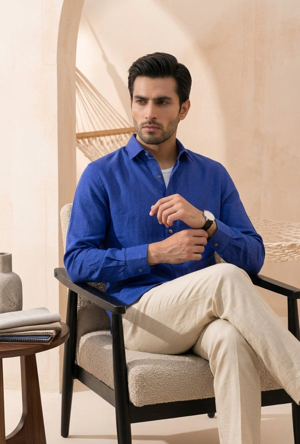 Cotton – Navy Blue Shirt