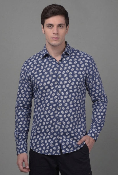 Cotton – Dark Blue & White Shirt