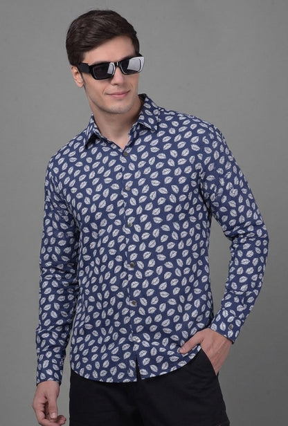 Cotton – Dark Blue & White Shirt