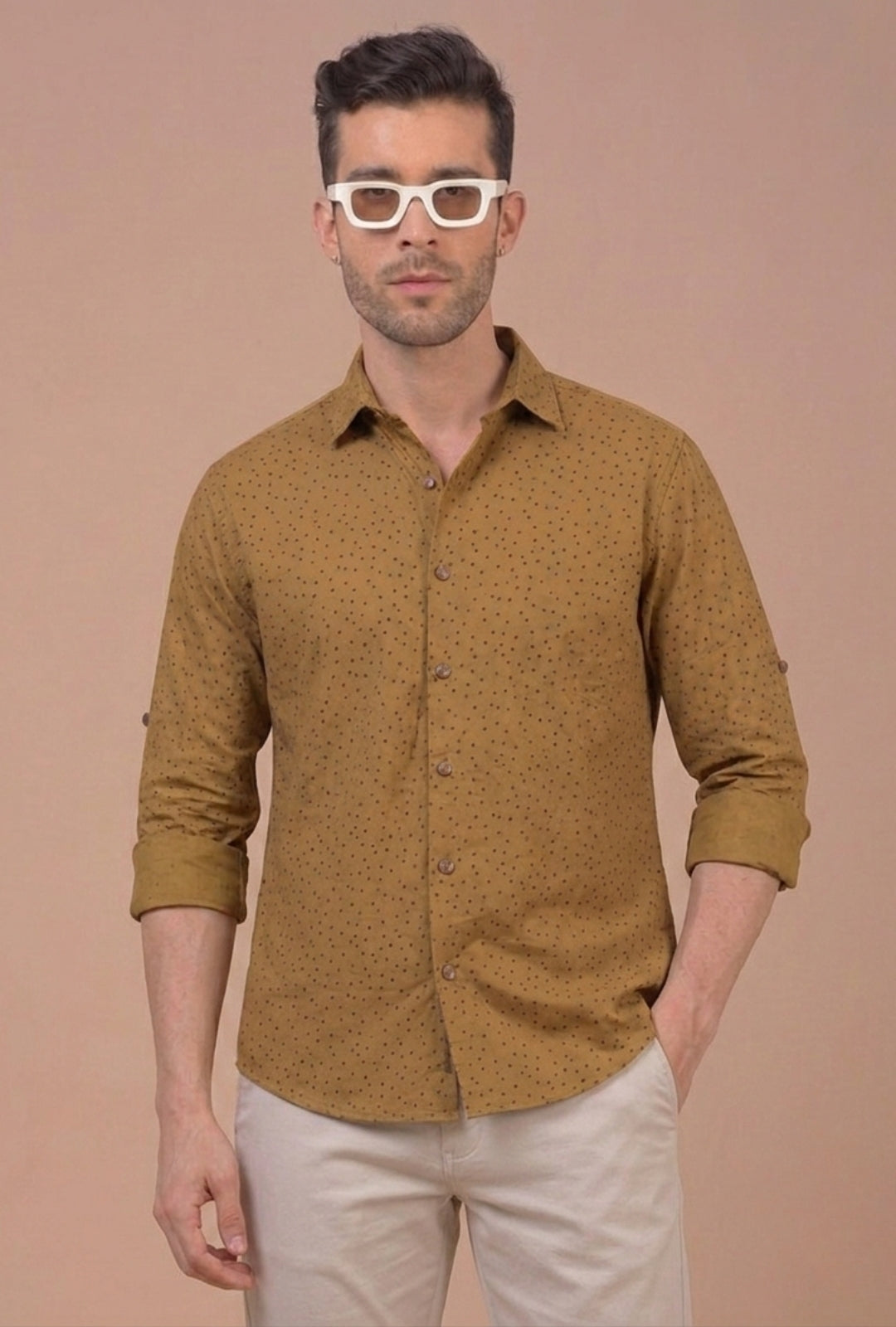 Printed Cotton – Camel shirt