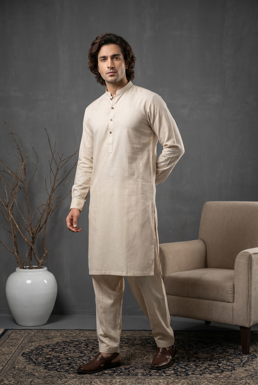 Shehroz – Premium Minimalist Slub Cotton Kurta