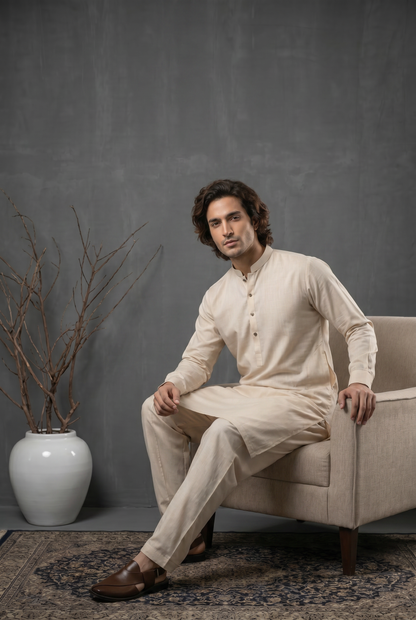 Shehroz – Premium Minimalist Slub Cotton Kurta
