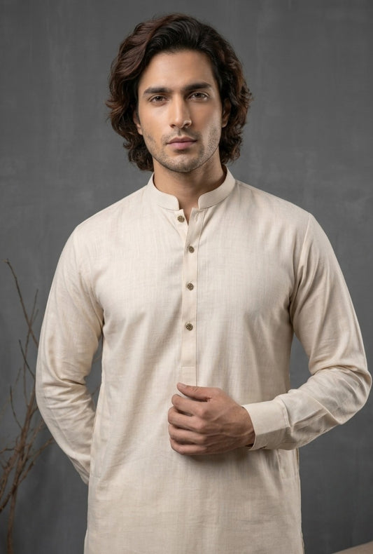Shehroz – Premium Minimalist Slub Cotton Kurta
