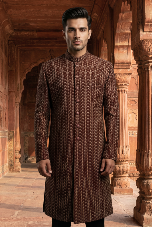 Shahaan – Premium Jacquard Viscose Embroidered Sherwani
