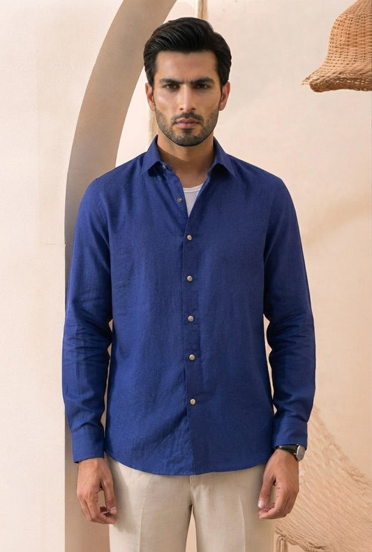 Cotton – Navy Blue Shirt