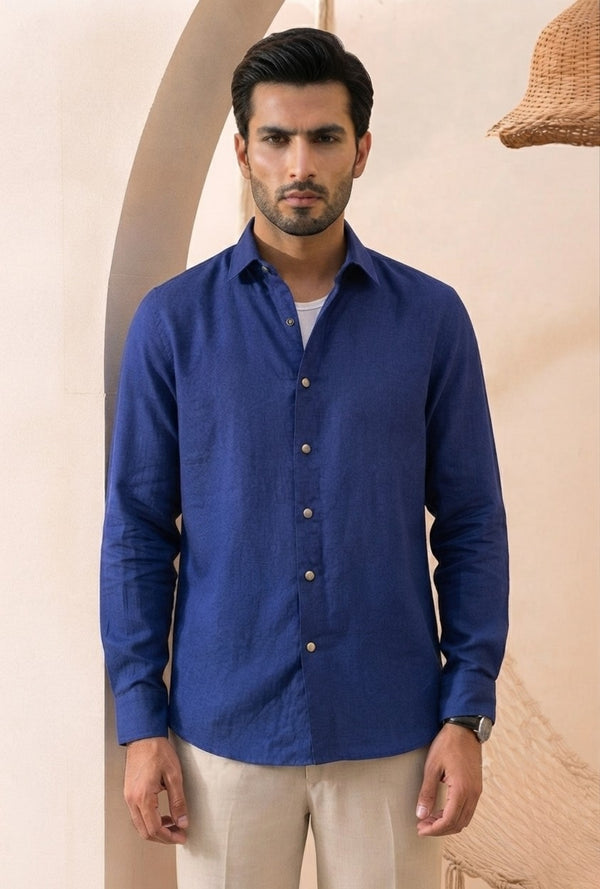 Cotton – Navy Blue Shirt